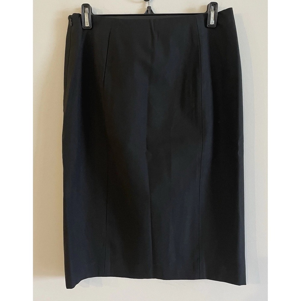 Ralph By Ralph Lauren Womens Side Zip Knee Length Satin ALine Skirt Black Size 6